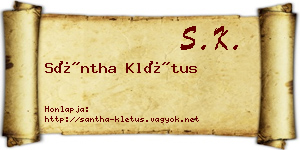 Sántha Klétus névjegykártya
